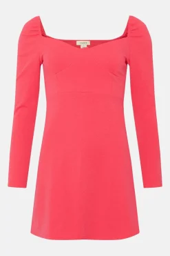 Best Oasis Scuba Crepe Sweetheart Neck Mini Dress Pink