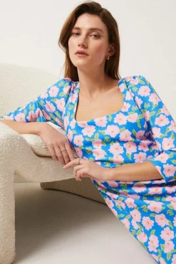 Hot Oasis Scuba Shift Mini Dress Blue