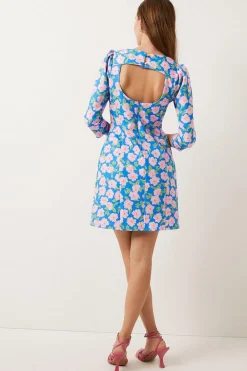 Hot Oasis Scuba Shift Mini Dress Blue