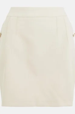 Sale Oasis Seam Detail Tailored Stretch Aline Skirt Beige