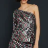 Best Oasis Sequin One Sleeve Mini Dress Multi