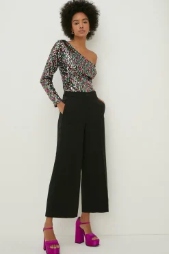New Oasis Sequin One Sleeve Top Multi
