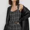 Sale Oasis Sequin Tweed Button Through Playsuit Mono