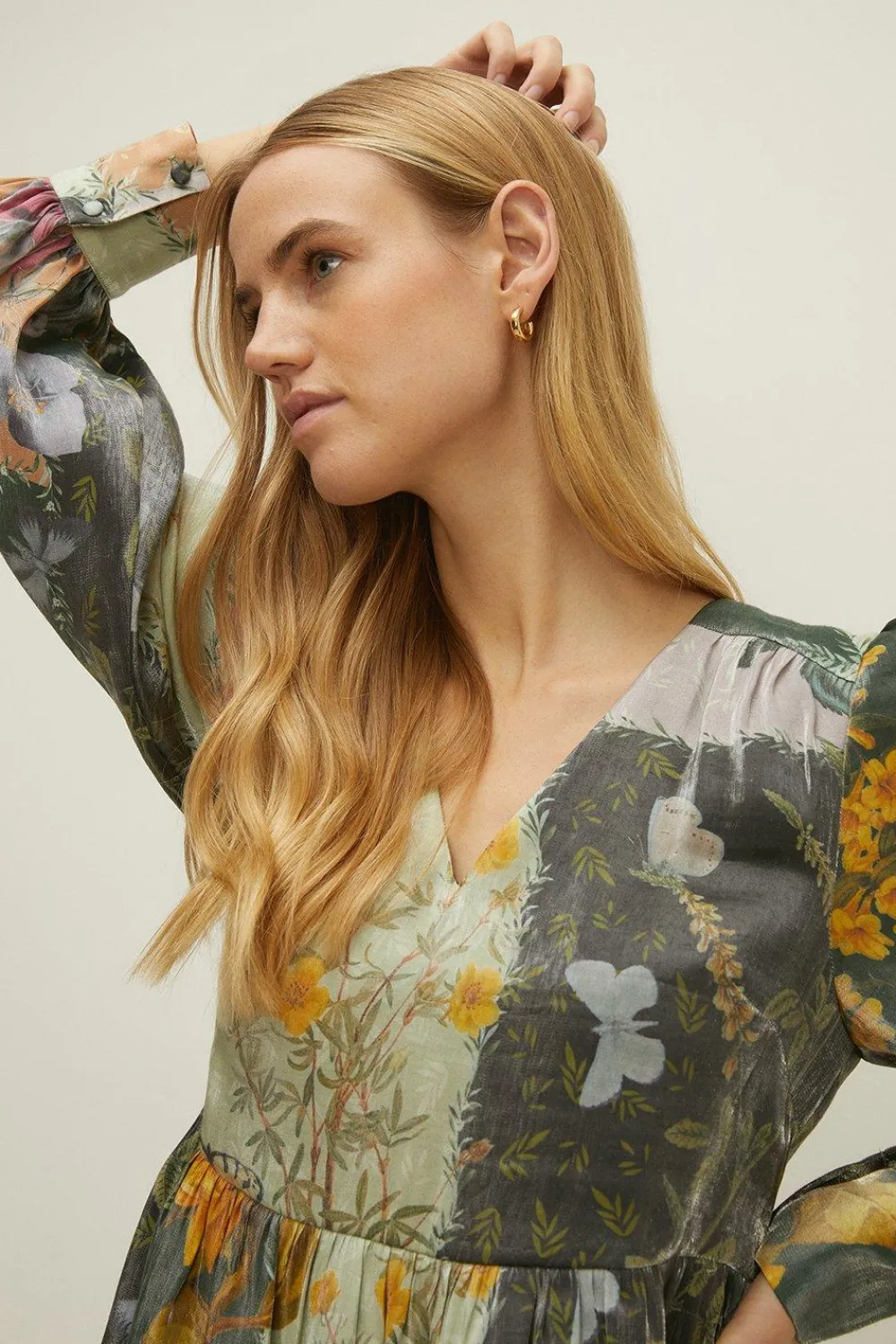 Best Oasis Shimmer Butterfly Printed Smock Dress Multi