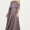 Best Oasis Shimmer Chiffon Cold Shoulder Midaxi Dress Mauve