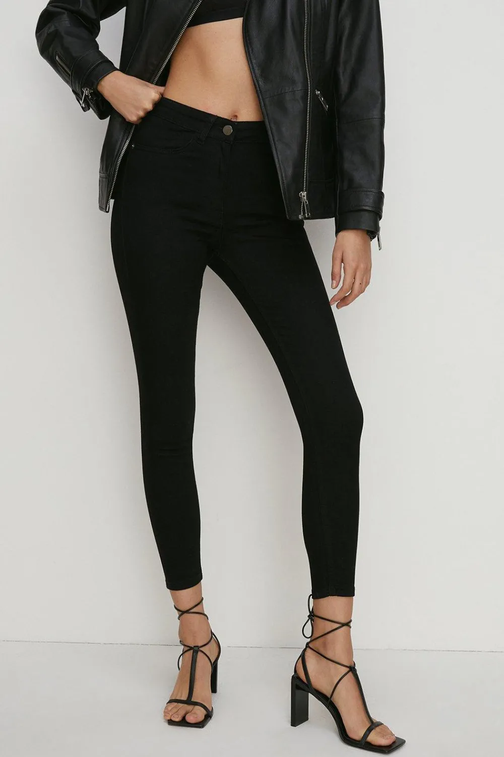 Clearance Oasis Short Lily Organic High Rise Skinny Jean Mid Wash