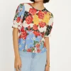 New Oasis Short Sleeve Floral Print Tea Blouse Multi