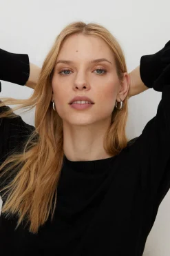 Outlet Oasis Slash Neck Knitted Jumper Black