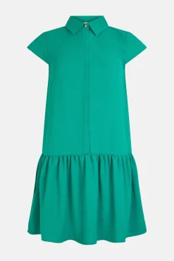 Outlet Oasis Sleeveless Tiered Frill Skater Dress Green