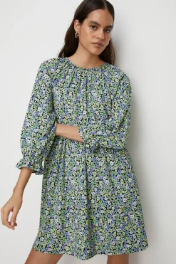 Discount Oasis Small Pansy Crinkle Mini Dress Green