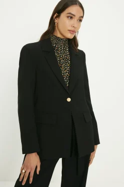 Online Oasis Smart Tailored Button Detail Blazer Fuchsia