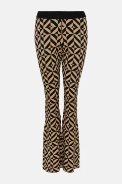 Fashion Oasis Sparkle Geo Jacquard Knitted Trouser Gold