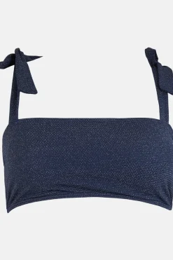 Online Oasis Sparkle Tie Shoulder Bikini Top Navy