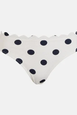 New Oasis Spot Scallop Textu Bikini Bottom Red