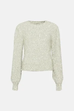 Outlet Oasis Statement Button Tinsel Jumper Gold