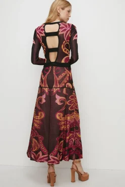 Best Oasis Statement Jacquard Midaxi Knit Dress Black