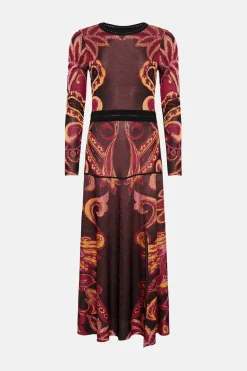 Best Oasis Statement Jacquard Midaxi Knit Dress Black
