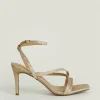 Outlet Oasis Stiletto Mid Heeled Sandals Gold