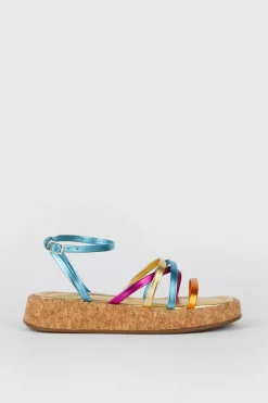 Online Oasis Strap Cork Flatforms Multi