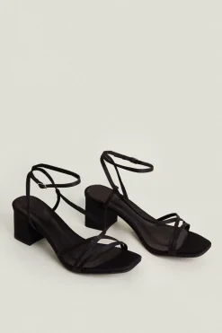 Best Oasis Strappy Block Heeled Sandal Black