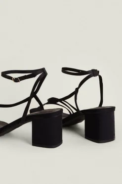 Best Oasis Strappy Block Heeled Sandal Black