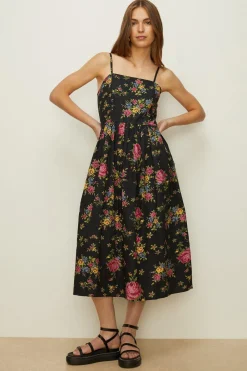 Discount Oasis Strappy Printed Fit And Flare Midi Dress Mint