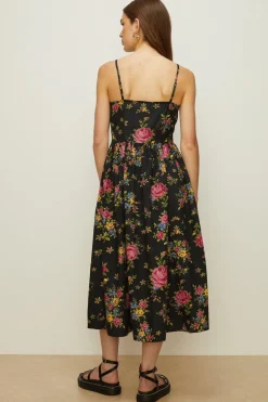 Discount Oasis Strappy Printed Fit And Flare Midi Dress Mint