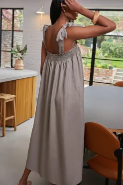 Hot Oasis Strappy Trapeze Dress Sage