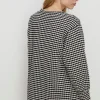 New Oasis Stripe Button Shoulder Tunic Black