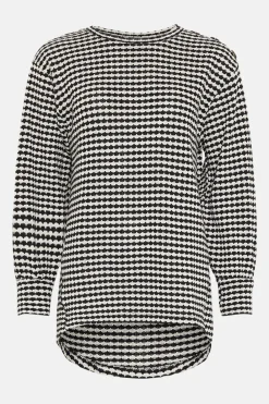 New Oasis Stripe Button Shoulder Tunic Black