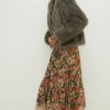 Fashion Oasis Stripe Faux Fur Collarless Coat Grey