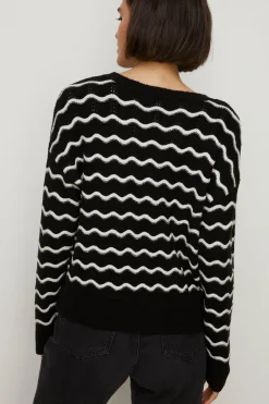 New Oasis Stripe Pointelle Detail Jumper Blue