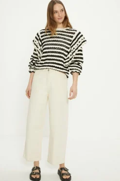 Clearance Oasis Stripe Ruffle Detail Jumper Mono
