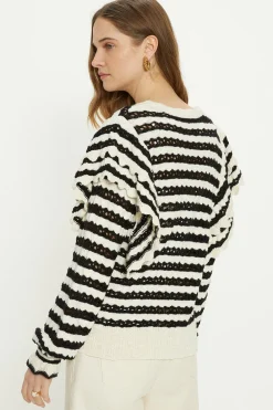 Clearance Oasis Stripe Ruffle Detail Jumper Mono