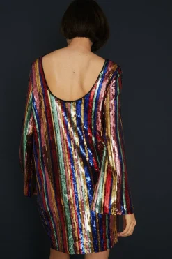 Discount Oasis Stripe Sequin Mini Dress Multi
