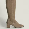 Best Oasis Suede Knee High Boot Beige
