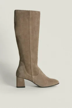 Best Oasis Suede Knee High Boot Beige