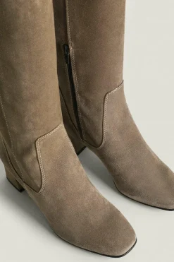 Best Oasis Suede Knee High Boot Beige