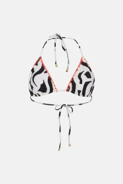 New Oasis Swirl Neon Stitch Triangle Bikini Top Mono