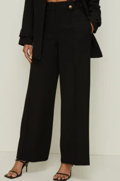 Outlet Oasis Tab Detail High Waisted Tailored Trouser Black