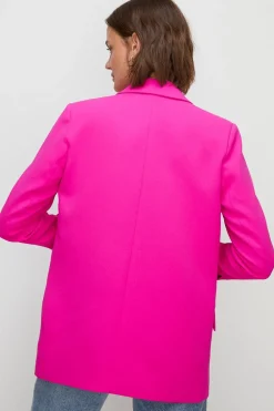 Fashion Oasis Tailored Crepe Longline Blazer Pink