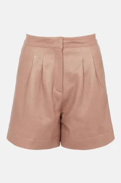 Hot Oasis Tailored Leather Short Honey