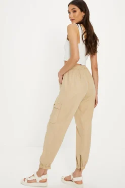 Discount Oasis Tencel Ultimate Cargo Trouser Camel