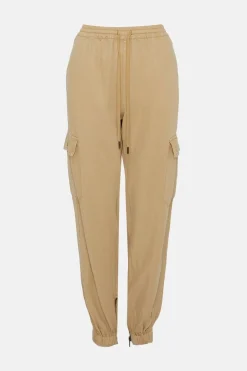Discount Oasis Tencel Ultimate Cargo Trouser Camel