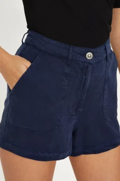 New Oasis Tencel Utility Shorts Navy