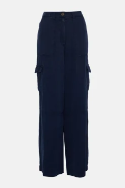 Best Oasis Tencel Utility Wide Leg Trouser Navy