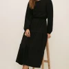Best Oasis Textured Tiered Midi Dress Black
