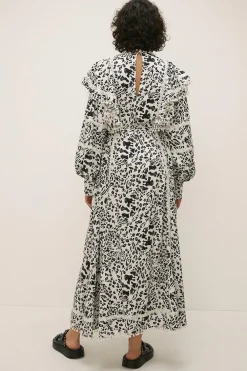 New Oasis The Wild Kind Leopard Plunge Midi Dress Mono
