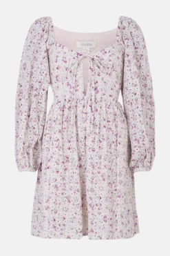 New Oasis Tie Front Ditsy Printed Broderie Skater Dress Floral