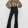 Best Oasis Tie Neck Metallic Printed Blouse Black